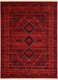 Unique Loom Tekke Collection Area Rug - Sheibani (9' x 12' Rectangle, Red/ Black)