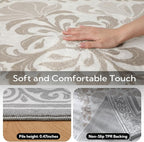 SOULFUL Medium Pile 3x5 Area Rug - Soft Foot Feel Small Entryway Rug - Light Taupe Boho Floral - Washable Non-Slip - Perfect for Living Room Bedroom Foot Kids Room Reading Nook