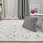 Alfa Rich 7x10 Mauve Gray Off White Washable Area Rugs for Living Room Bedroom Kitchen Decor Cotton