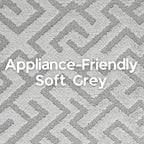 14ft Custom Hallway Rug - Deco Grey | Non-Slip Rubber Backed | Washable & Pet Friendly | Edge Bound