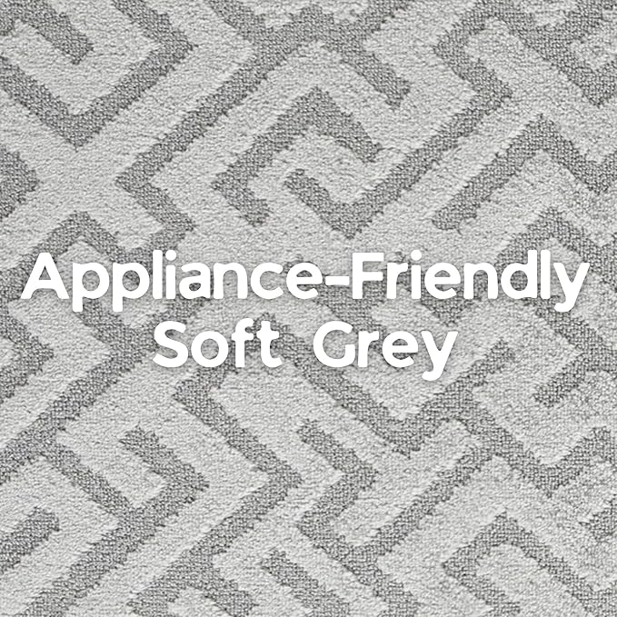 12ft Custom Hallway Rug - Deco Grey | Non-Slip Rubber Backed | Washable & Pet Friendly | Edge Bound