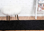 Unique Loom Solid Shag Collection Area Rug (2' 6" x 13' 1" Runner, Jet Black)