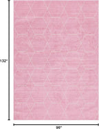 Unique Loom Trellis Frieze Collection Area Rug - Geometric (8' x 11', Light Pink/ Ivory)