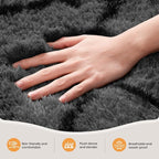 Zentavio Area Rugs for Living Room Rugs for Bedroom 4x6 Carpet Fluffy Fuzzy Soft Shag Aesthetic Plush High Pile Gray Throw Rug for Nursery Kids Room Dorm Triangle Grey