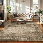 Lahome Vintage 5x7 Washable Brown Rugs for Living Room Bedroom, Soft Dining Room Rugs for Under Table, Non Slip Indoor Throw Carpet for Entryway Kitchen Office (5x7ft,Brown)