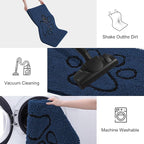 Smiry Dog Door Mat for Muddy Paws, Absorbent Dirt Trapper Non Slip Quick Dry Washable Chenille Mat for Mud Dogs, Entry Rug for Indoor and Outdoor (48x30 Inches, Dark Blue and Black)