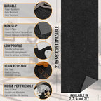 Ottomanson 2'7" x 33' Hallway Runner with Scraper Pile - Extra Durable Non-Slip Rug Mat for Indoor & Outdoor Use - Ideal for Kitchen, Entryway & Garage - High-Traffic Carpet, Black