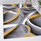 2305 Geometric Abstract Yellow 5x7 Area Rugs for Living Room
