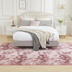 Andency Soft Area Rugs for Living Room Bedroom, 3x5 Non-Slip Fluffy Shag Carpet, Indoor Floor Fuzzy Shaggy Living Room Plush Rug for Kids Dorm Nursery Home Decor Aesthetic, Tie-Dyed Dusty Pink