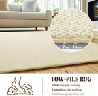 Shilucheng Wool Rug 8x10 Non-Slip, Blend 80% Wool and 20% Cotton Rugs for Living Room, Bedroom, Dinning Room, Soft Durable Cotton Backing Modern Area Rug (Beige)