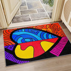 Abstract Bedroom Rug - Colorful Pop Art Rug, 6x9 Area Rugs, Hippie Aesthetic Funky Non Slip Fade Resistant Large Carpets Home Decor #C127