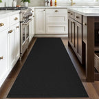 IOHOUZE Washable Runner Rug 3x8 Non Slip Rubber Backed Wide Hallway Runner Entryway Runner Indoor, Kitchen Rugs Woven Floor Carpet for Hall Entrance Bedroom, Black/Grey