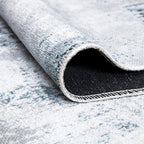 Bloom Rugs Caria Washable Non-Slip 8x10 Rug - Ivory/Silver/Blue Modern Abstract Area Rug for Living Room, Bedroom, Dining Room, and Kitchen - Exact Size: 7'8" x 10'