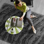 Zentavio Area Rugs for Living Room 4x6 Rugs for Bedroom Carpet Fluffy Fuzzy Soft Shag Aesthetic Plush High Pile Gray Throw Rug for Nursery Kids Room Dorm Marble Grey