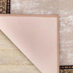 Antep Rugs Alfombras Bordered Modern 2x5 Non-Slip (Non-Skid) Low Pile Rubber Backing Kitchen Area Runner Rug (Beige, 2' x 5')