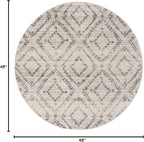 SAFAVIEH Adirondack Collection Area Rug - 4' Round, Light Grey & Grey, Modern Diamond Distressed Design, Non-Shedding & Easy Care, Ideal for High Traffic Areas in Living Room, Bedroom (ADR131C)