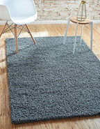 Unique Loom Solid Shag Collection Area Rug (4' 1" x 6' 1" Rectangle, Graphite Gray)