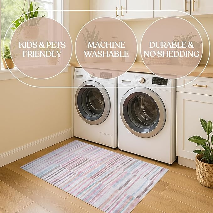Oushak Rug, Turkish Vintage Floral Pastel Large Oversized Area Rugs for Living Room Dining Bedroom Kitchen Bathroom Nursery Runner Rugs (865MM, 2' x 3')