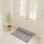 Fame Rugs Turkish Rug. Washable Vintage Oriental Antique Inspired Traditional Doormat Small Modern Area Rugs Luxury Entryway Entry Bedroom Bathroom Kitchen (401TB, 2' x 3')