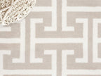 Abani Contemporary 3D Beige & White Modern Greek Key Pattern Area Rug - Geometric Meander 4' x 6' Arto Collection Neutral Rug Rugs