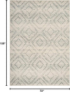 SAFAVIEH Adirondack Collection Area Rug - 6' x 9', Ivory & Light Blue, Modern Diamond Distressed Design, Non-Shedding & Easy Care, Ideal for High Traffic Areas in Living Room, Bedroom (ADR131T)
