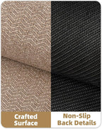 Color&Geometry Large Front Door Mat Indoor Entrance, 24"X48" Indoor Mats for Entryway Non Slip Rubber Backed, 2x4 Dirt Trapper Double Door Mat Washable, Dark Khaki (Rolled-up NO Creases)