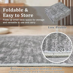 RUGSREAL Small Area Rug 2x3 Entryway Rug Washable Contemporary Bath Mat Modern Solid Indoor Throw Carpet Machine Washable Non-Slip Low-Pile Area Rug for Living Room Bedroom Laundry, 2' x 3' Grey