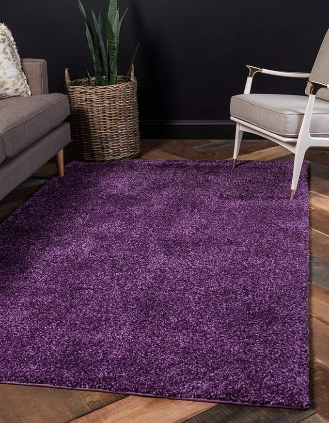 Unique Loom Solo Collection Area Rug - Calabasas (5' 3" x 7' 7" Rectangle, Violet)
