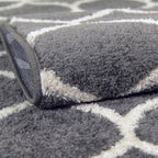 Rugs.com Lattice Frieze Collection Rug – 4' x 6' Dark Gray Medium Rug Perfect for Living Rooms, Large Dining Rooms, Open Floorplans