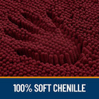 OLANLY Bathroom Rugs 24x16, Extra Soft Absorbent Chenille Bath Rugs, Rubber Backing Quick Dry, Machine Washable Bath Mats for Bathroom Floor, Tub and Shower, Home Decor Accessories, Burgundy