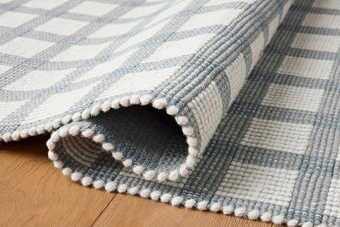Loloi Magnolia Home by Joanna Gaines Ryder Collection RYD-02 Blue/Ivory 9'-3" x 13' Area Rug