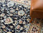 Unique Loom Sialk Hill Collection Area Rug - Washington (9' 10" x 13' Rectangle Navy Blue/Cream)