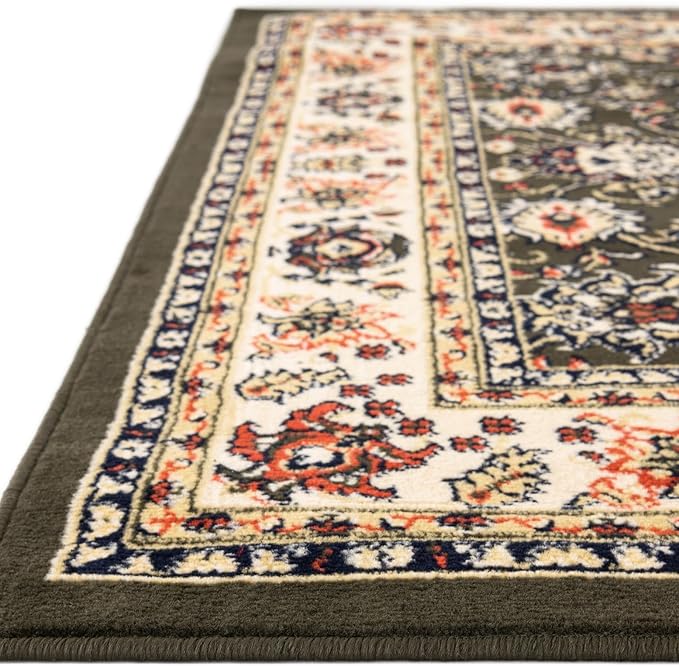 Unique Loom Sialk Hill Collection Area Rug - Washington (2' 7" x 10' Runner Green/Hunter Green)