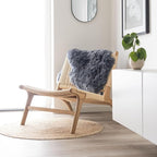Sheepskin Long Hair 2x3 ft | Bedside Rugs for bedrooms, Sofa, Chair or The Dining Table | Each Sheepskin Rug is Unique and Created by Nature | Small Fluffy Rug in Color Dark Grey