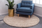 Unique Loom Solid Shag Collection Area Rug (7' 10" Round, Taupe)