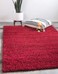 Unique Loom Solid Shag Collection Area Rug (8' x 11' Rectangle, Cherry Red)