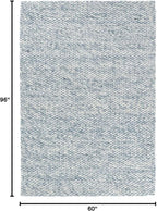 Dash and Albert Loggia Sky Wool Area Rug - 5' x 8' Sky Blue Solid Handwoven Accent Rug - Durable, Lightweight, Dining Room, Living Room, Bedroom - Premium Luxury Hotel Quality Soft Breathable