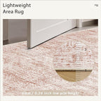 6x9 Area Rug for Living Room Washable Non-Slip Modern Rugs for Bedroom Dining Room Ultra-Thin Indoor Pink Rug