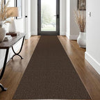 EARTHALL Washable Runner Rug 2x12 Ft Non Slip Runners for Hallways Long Cotton Rubber Backed Kitchen Runner Braided Indoor Floor Carpet Runners for Entryway, Hall, Kitchen, Brown/Coffee