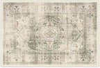 RUGGABLE Washable Vintage Area Rug – Sarrah Sage 2x3, Stain-Resistant, Non-Slip – Small Machine Washable Rugs for Living Room, Bedroom, Hallway, Entryway & Bathroom–with Cushioned Pad