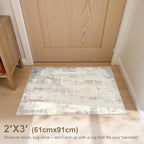 2x3 Entryway Area Rug: Washable Neutral Modern Abstract Small Rug - Non-Slip Low Pile Throw Indoor Carpet for Entrance Kitchen Front Door Mat Bathroom Entry Kids Room - Light Brown/Gray