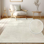Paco Home Modern Area Rug with Minimalist Arched Lines in Neutral Cream, Size: 7'7" x 10'6"