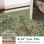 4x6 Area Rug for Bedroom Machine Washable Low Pile Vintage Distressed Rugs Stain Resistant Faux Wool Rug Ultra Soft Non-Slip Area Rugs for Living Room, Playroom, Kitchen,Home Office