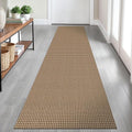 Braided Runner Rug 2x8 Ft Washable Runners for Hallways Non Slip Kitchen Runner Rug Cotton Entryway Runner Indoor, Woven Floor Carpet for Hall Kitchen Bedroom, Orange/Tan/Brown