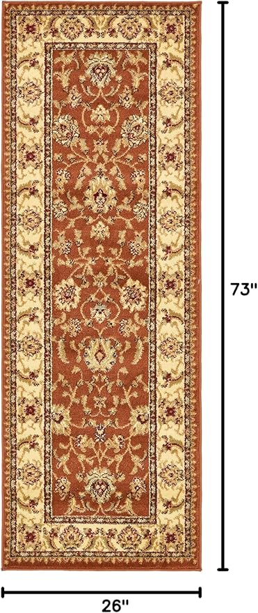 Unique Loom Voyage Collection Traditional Oriental Classic Intricate Design Area Rug (2' 2 x 6' 0 Runner, Terracotta/Ivory)