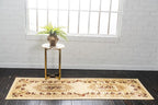 Rugs.com Chateau Collection Rug – 3' x 16' 5 Runner Cream Medium Rug Perfect for Hallways, Entryways