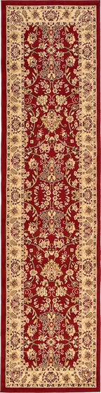 Rugs.com Yasmin Collection Rug – 10 Ft Runner Burgundy Medium Rug Perfect for Hallways, Entryways