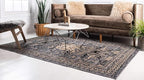 Unique Loom Taftan Collection Border Geometric Tribal Inspired Design Area Rug (9' 0 x 12' 0 Rectangular, Gray/ Black)