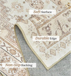 zesthome Runner Rug 2x5 - Stain Resistant Machine Washable Rug, Non Slip Vintage Hallway Runner Rugs, Low Pile Lightweight Runners for Kitchen, Entryway and Corridor
