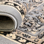 Unique Loom Sialk Hill Collection Area Rug - Washington (4' 1" Round Gray/Black)